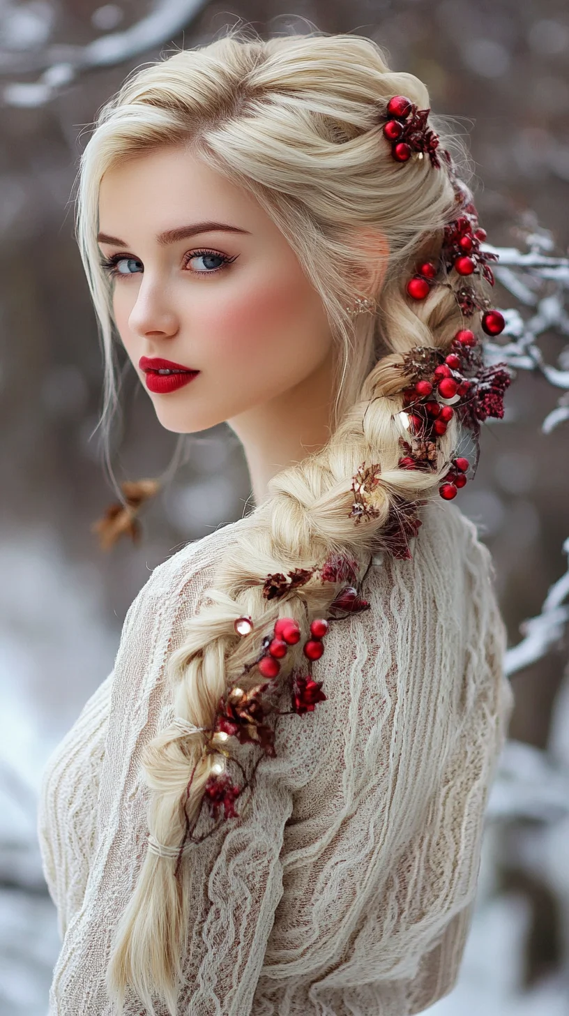 Enchanting Winter Braid: A Festive Look with Flair and Elegance