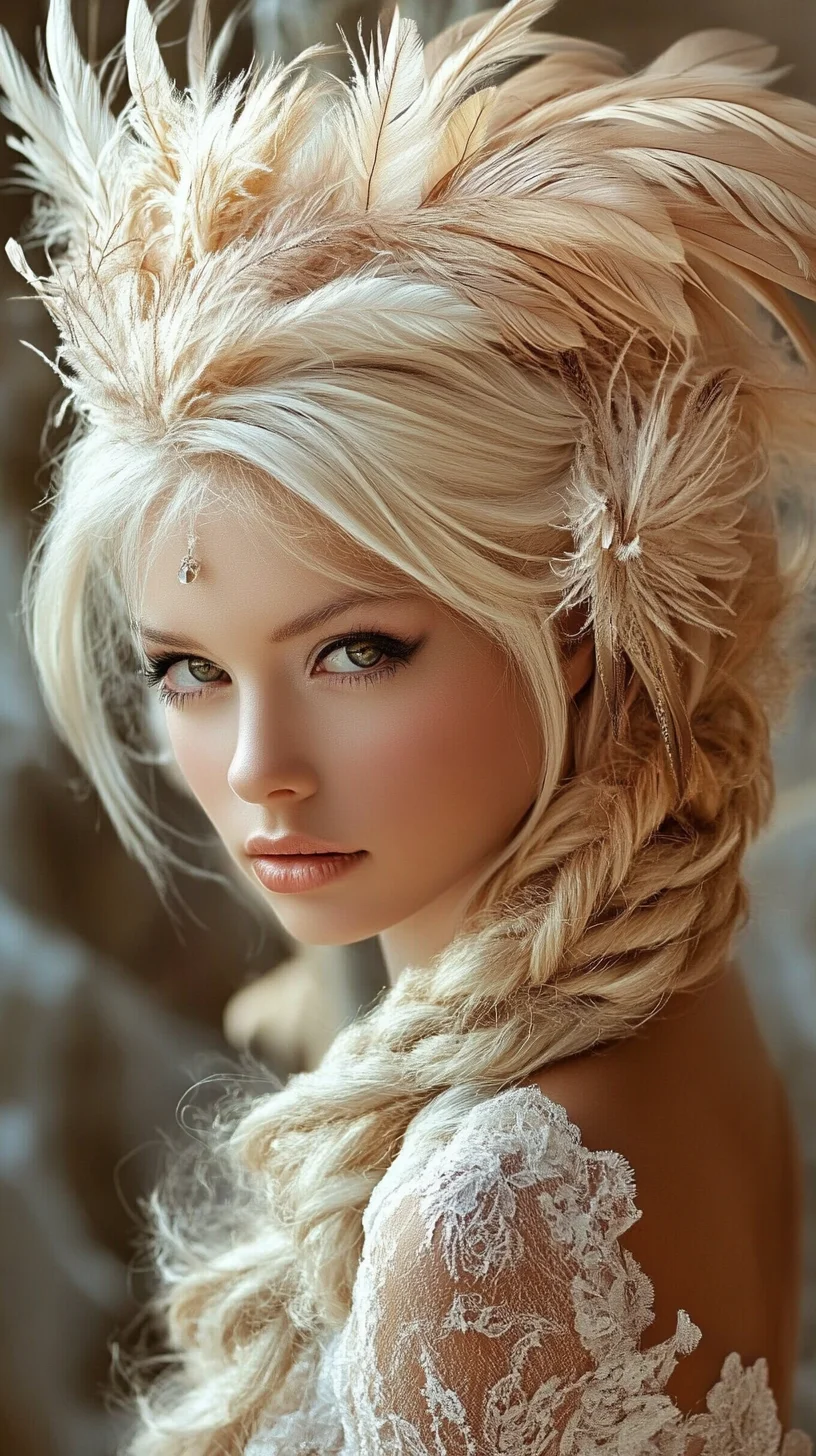 Ethereal Feathered Braids: A Stunning Blend of Elegance and Whimsy