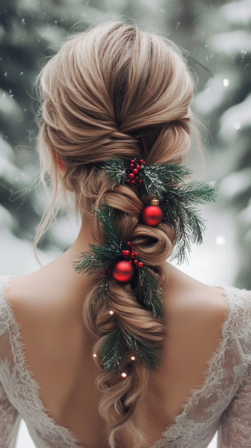 Festive Elegance: A Whimsical Braided Hairstyle Perfect for the Holidays