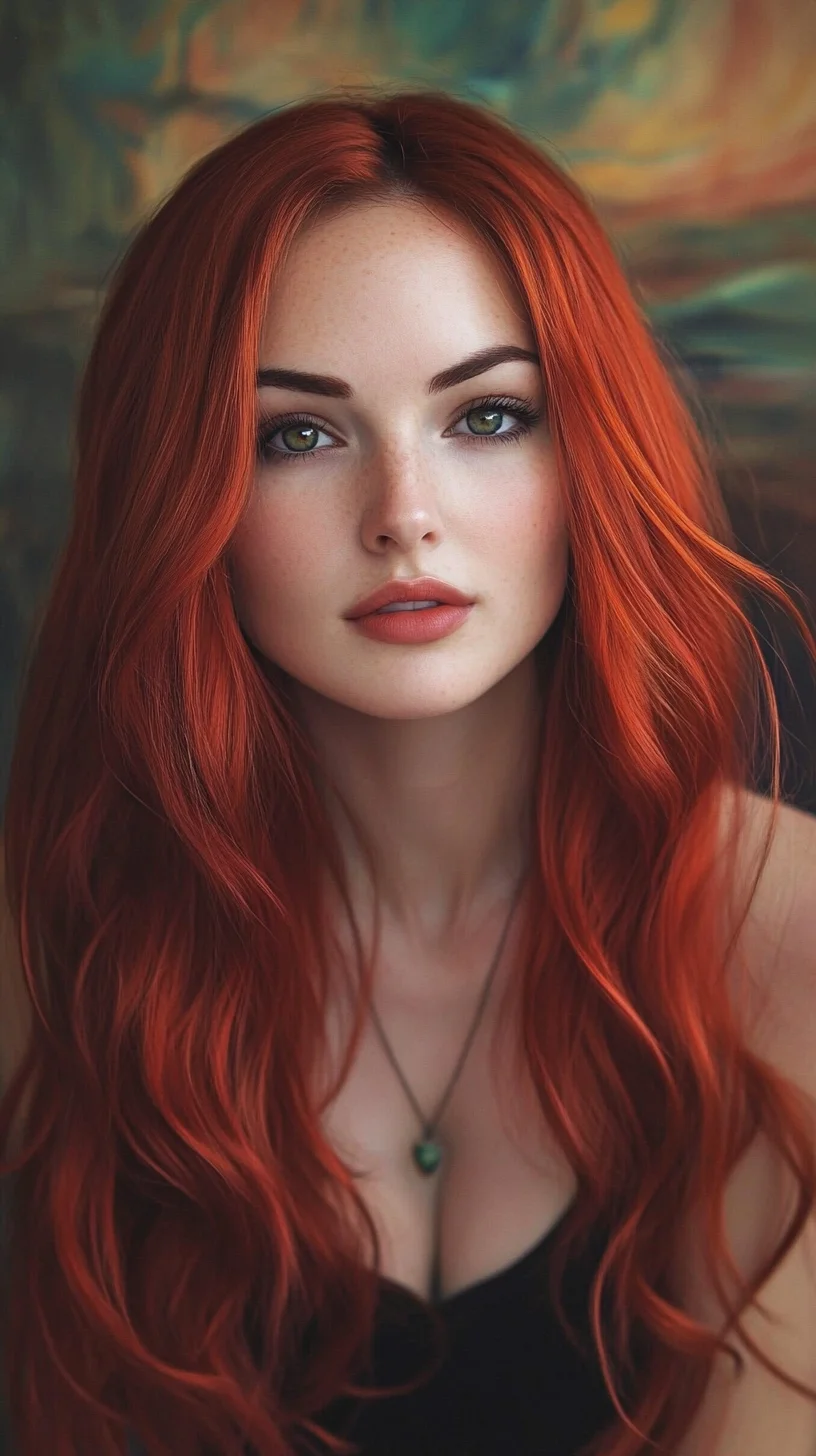 Luscious Fiery Waves: Embrace the Boldness of Vibrant Red Tresses