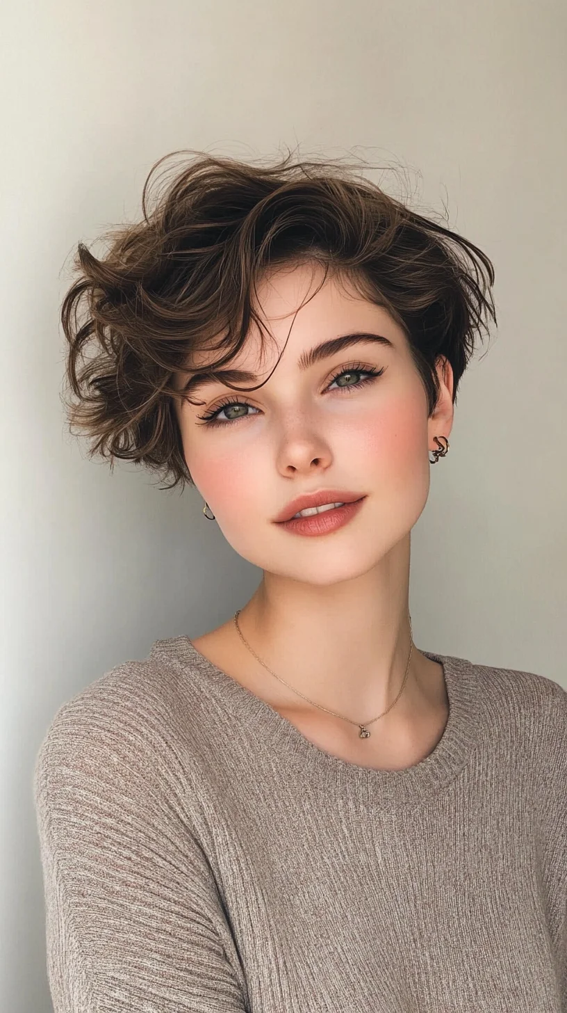 Playful Pixie: Effortlessly Chic with Natural Waves and Texture