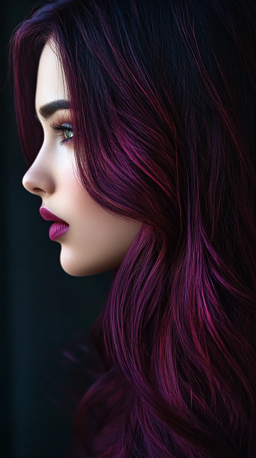 Radiant Ombre Waves: The Bold Blend of Deep Plum and Vibrant Violet