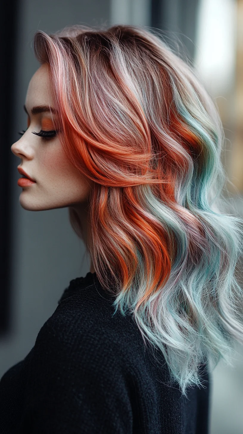 Radiant Waves: A Bold Blend of Pastels and Vibrant Hues