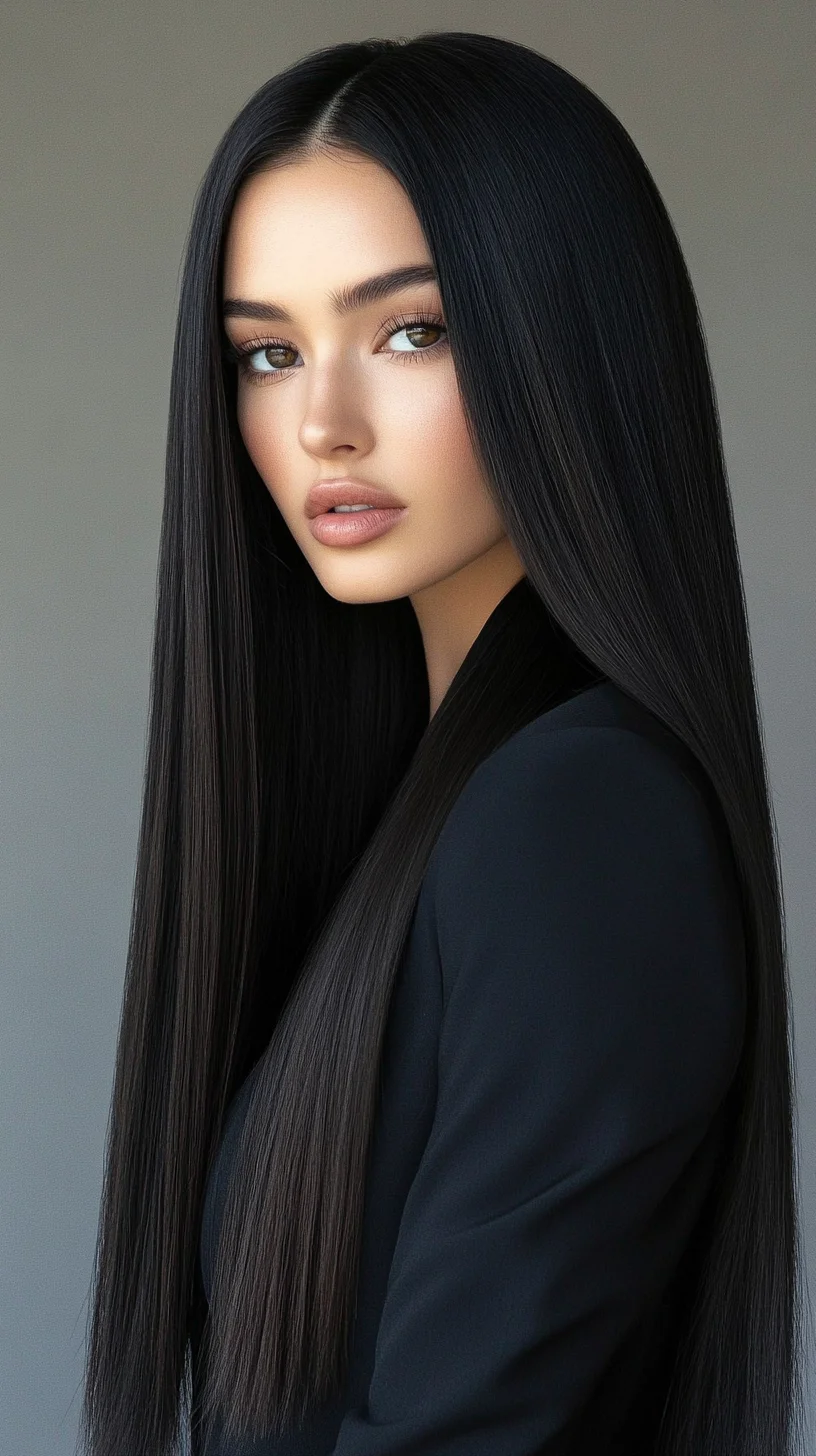 Sleek and Glossy: The Ultimate Long, Straight Hairstyle for Effortless Elegance