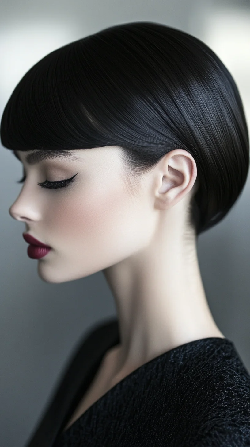 Sleek and Sophisticated: The Timeless Chic Bob with Dramatic Bangs