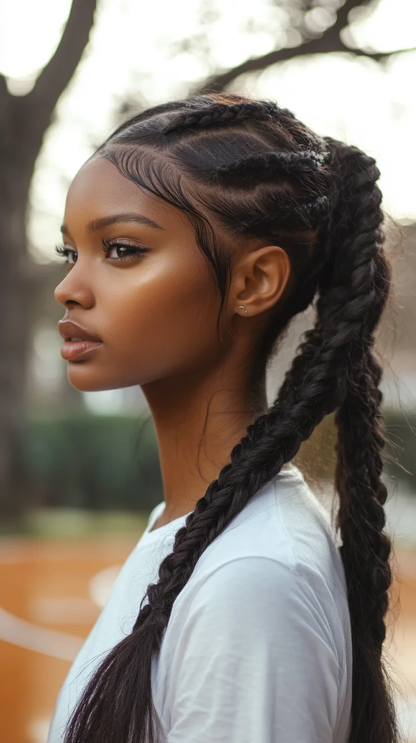 Sleek Double Braids: A Chic Blend of Elegance and Edge