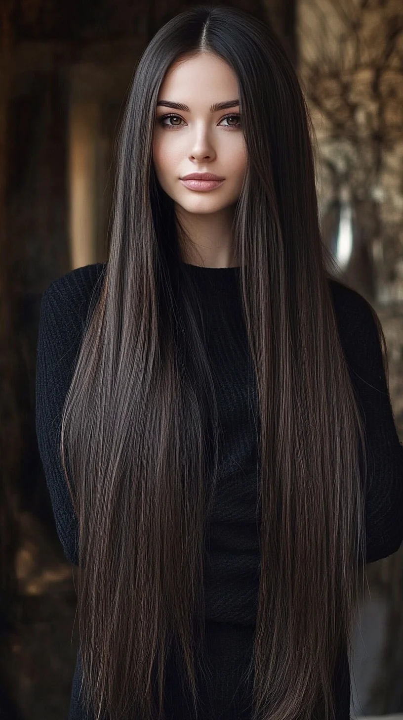 Sleek & Shiny: The Ultimate Long Straight Hairstyle for Effortless Elegance