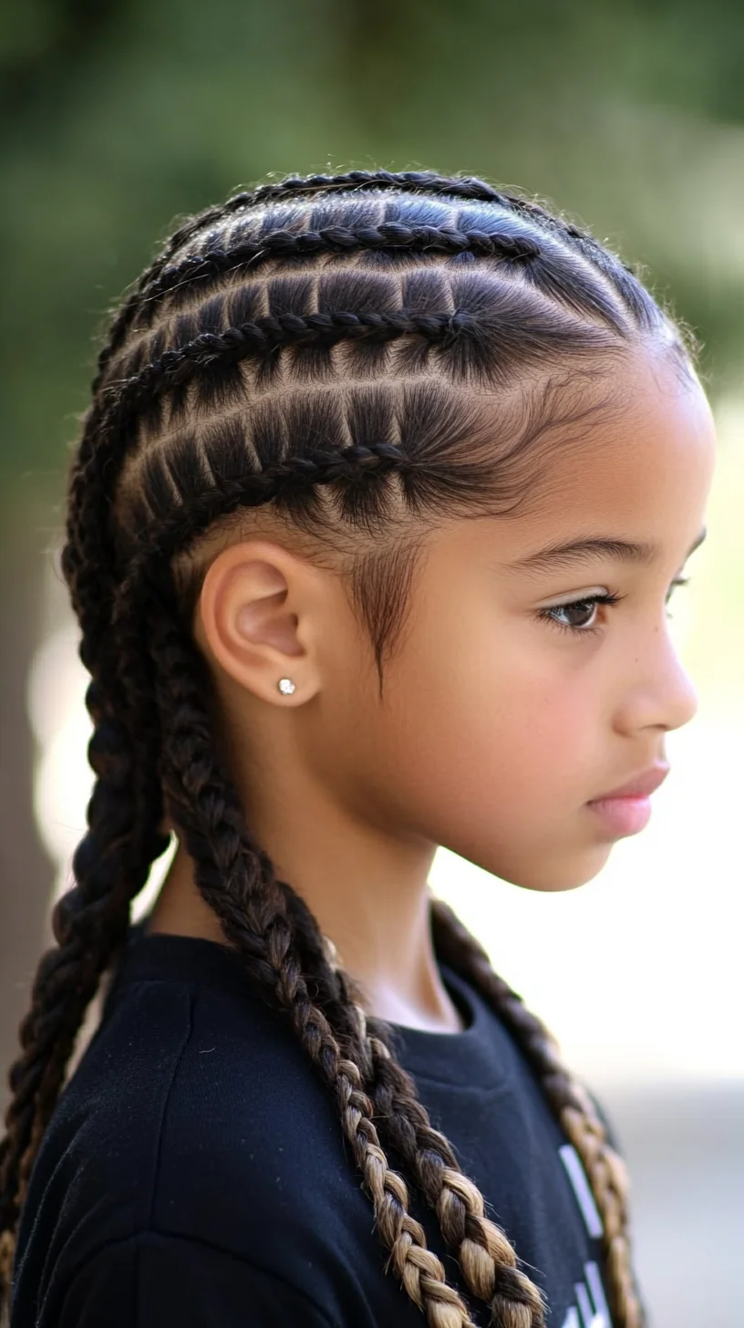 Stylish Stitched Braids: A Chic Look for Young Trendsetters