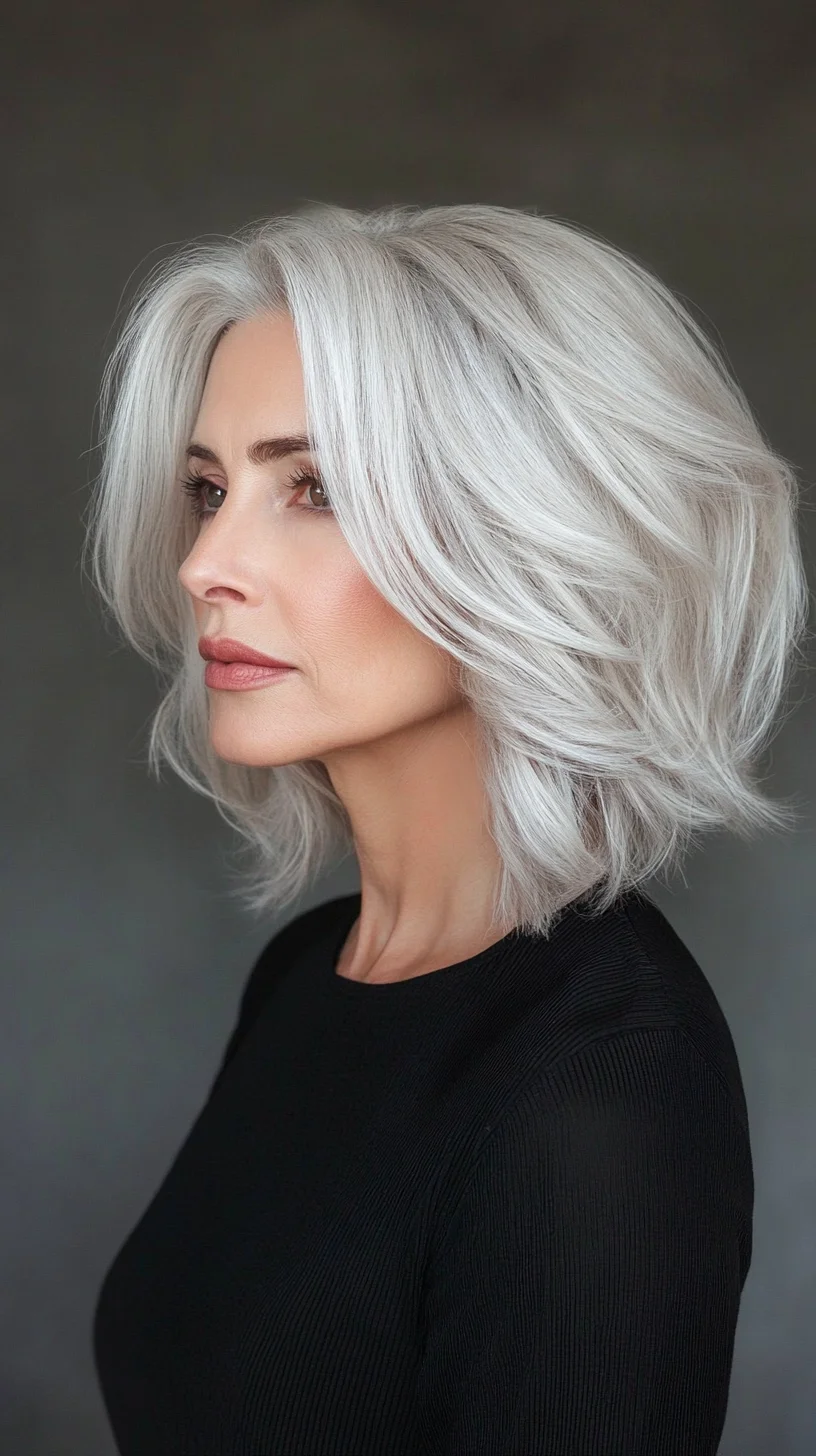 Timeless Elegance: The Chic Voluminous Silver Lob