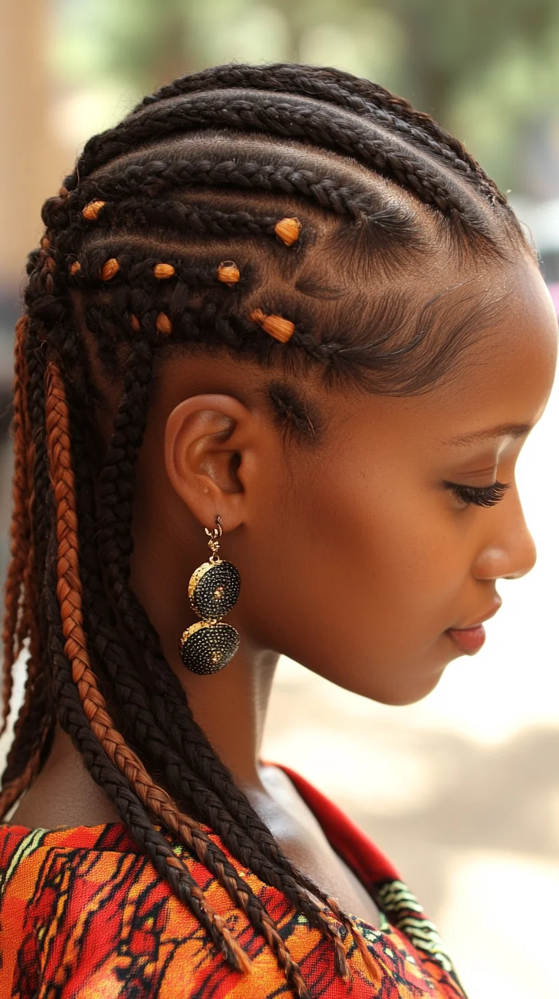 Trendy Cornrow Braids with Pops of Color for a Bold Look