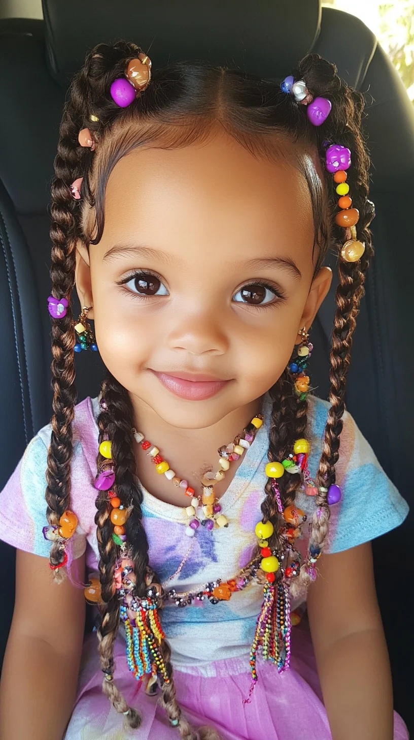 Vibrant Beaded Braids: A Fun and Flirty Hairstyle for Kids