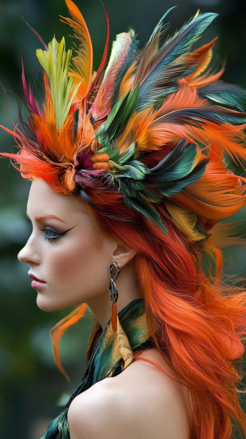 Vibrant Feathered Elegance: A Bold Statement for Daring Fashionistas