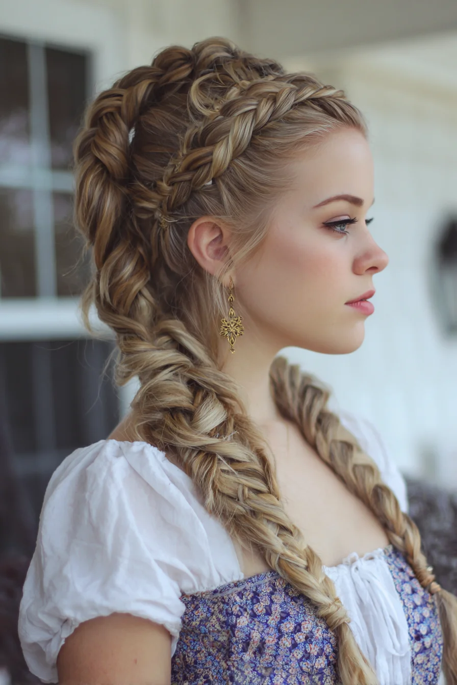 Boho Double Dutch-to-Fishtail Braids for Long Textured Hair
