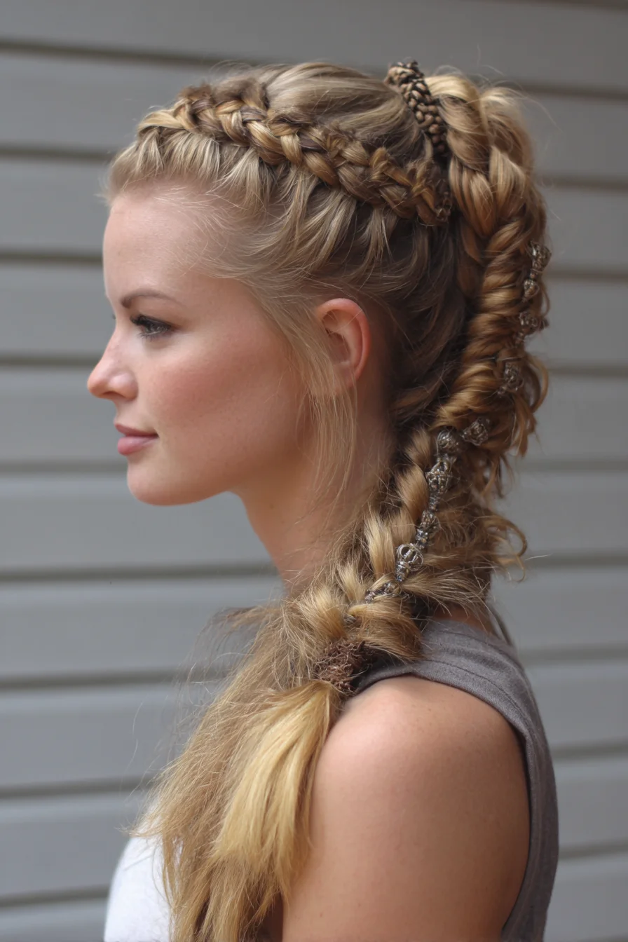 Dutch Crown to Textured Rope Braid Ponytail — Boho Braided Updo