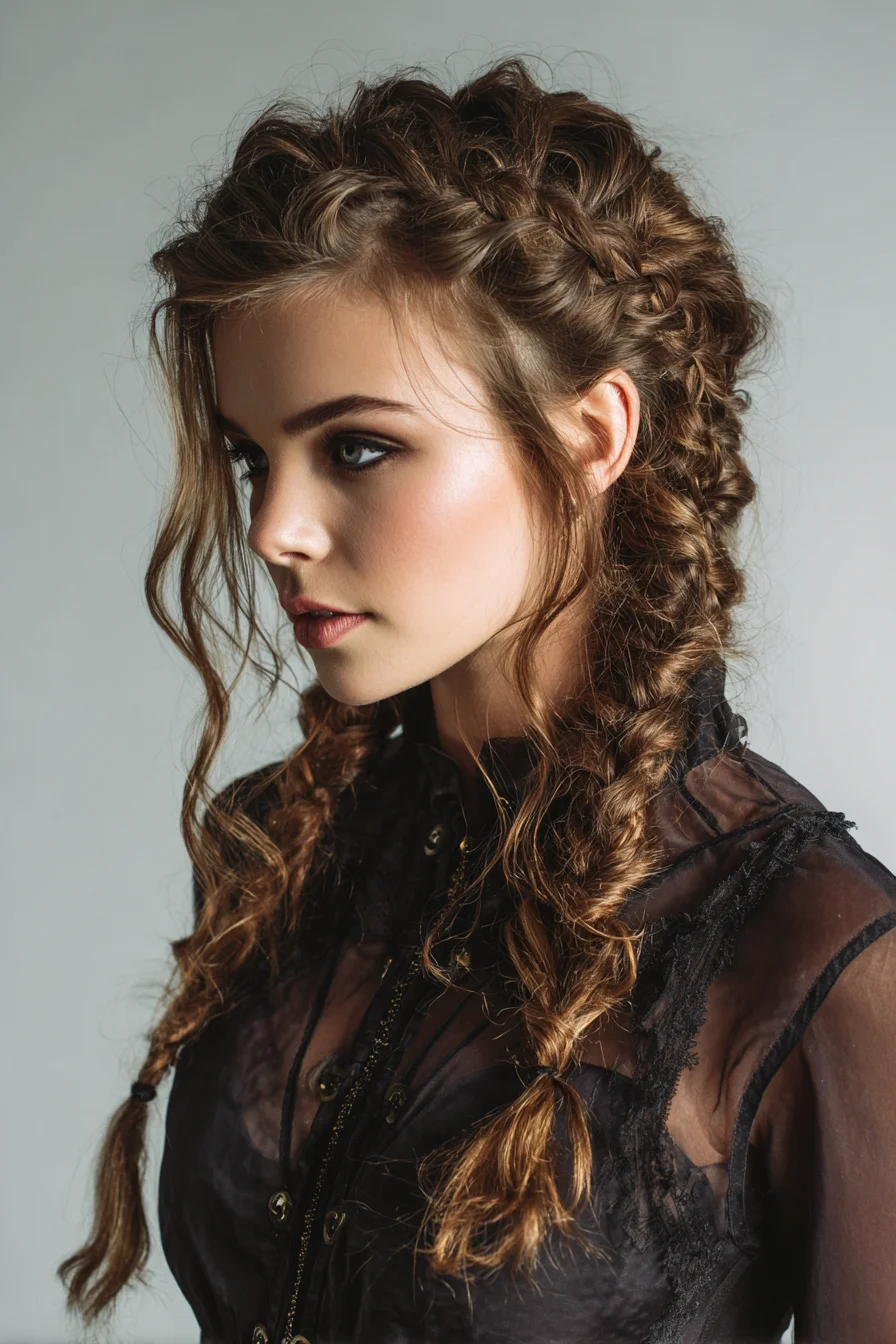 Textured Double Dutch Braids with Face‑Framing Tendrils