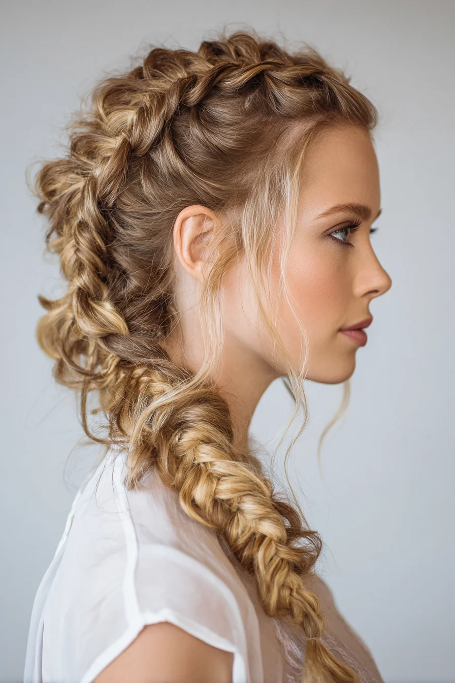 Textured Dutch-to-Fishtail Combo Braid for Long Wavy Hair