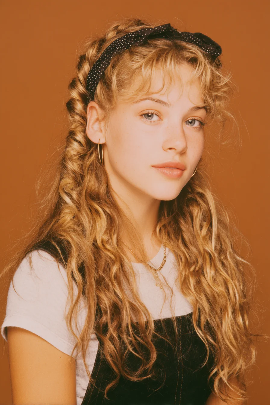 Twisted Half-Up with Beachy Waves and Headband