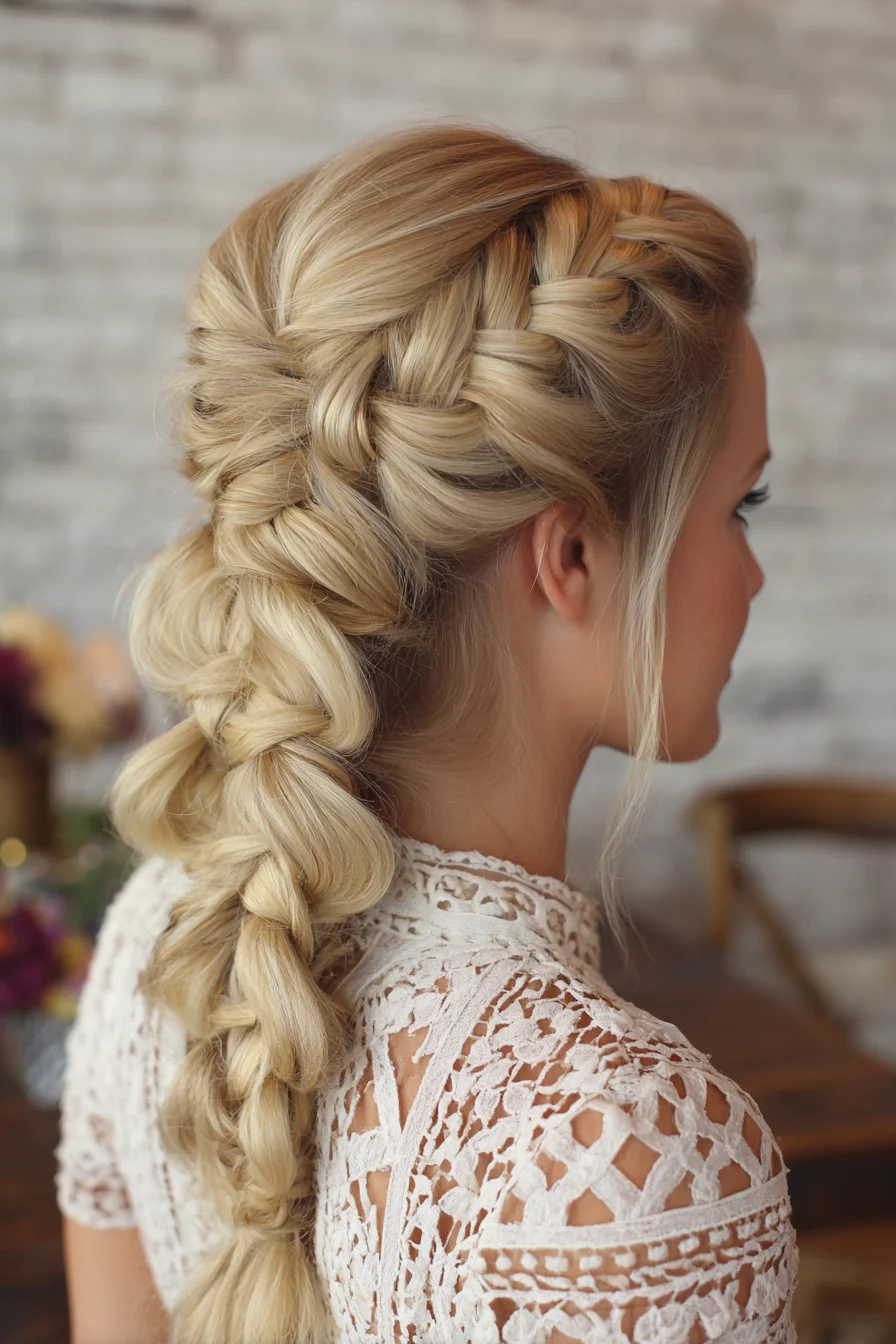 Voluminous Pancaked Dutch Braid for Long Hair