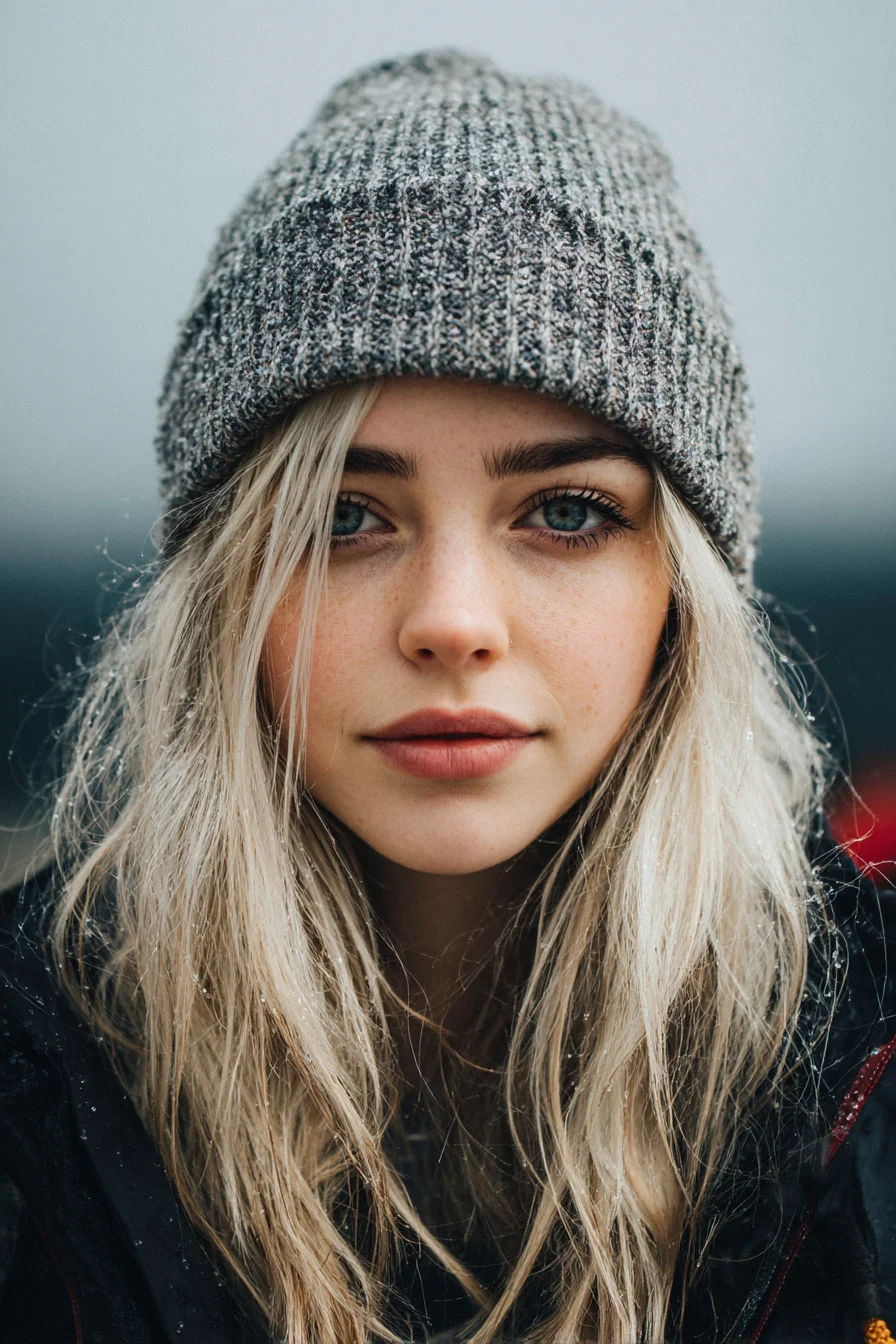 Beanie-Friendly Tousled Beachy Blonde Layers with Face‑Framing Pieces