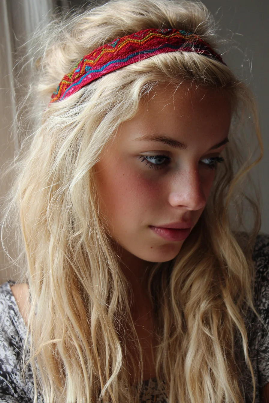 Boho Beachy Waves with Textured Half-Up and Headband
