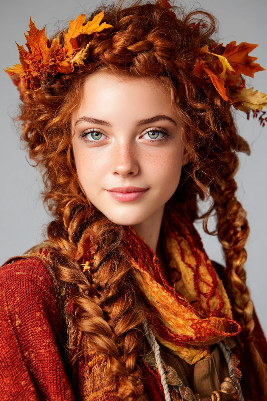 Boho Crown Braid with Chunky Textured Braids — Ideal for Curly & Wavy Hair