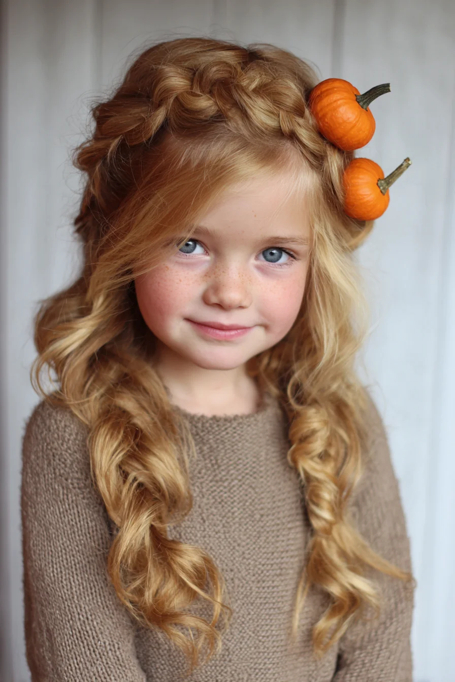 Boho Crown Waterfall Braid with Loose Twists and Soft Curls