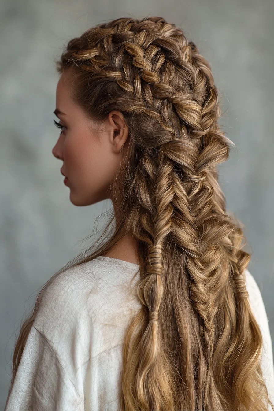 Boho Multi-Braid Half-Up — Dutch, Fishtail & Rope Braids for Long Hair