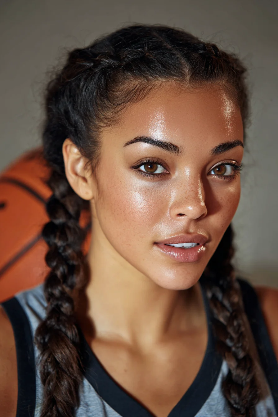 Boxer Double Dutch Braids — Sleek Sporty Two-Braid Hairstyle