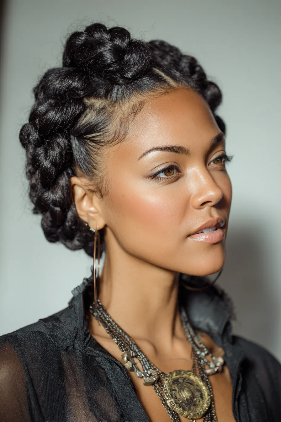 Chunky Crown Flat Twists — Halo Updo for Natural & Textured Hair
