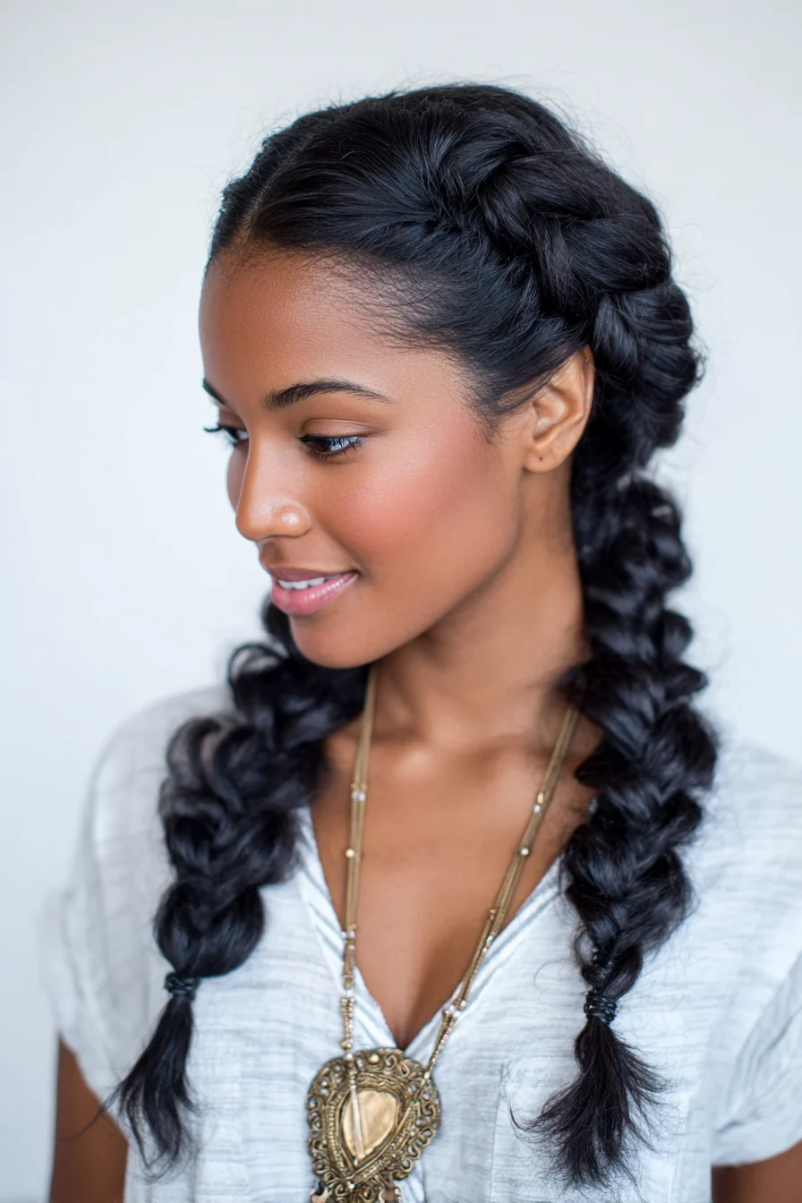 Chunky Double Dutch Braids — Textured Protective Braided Style
