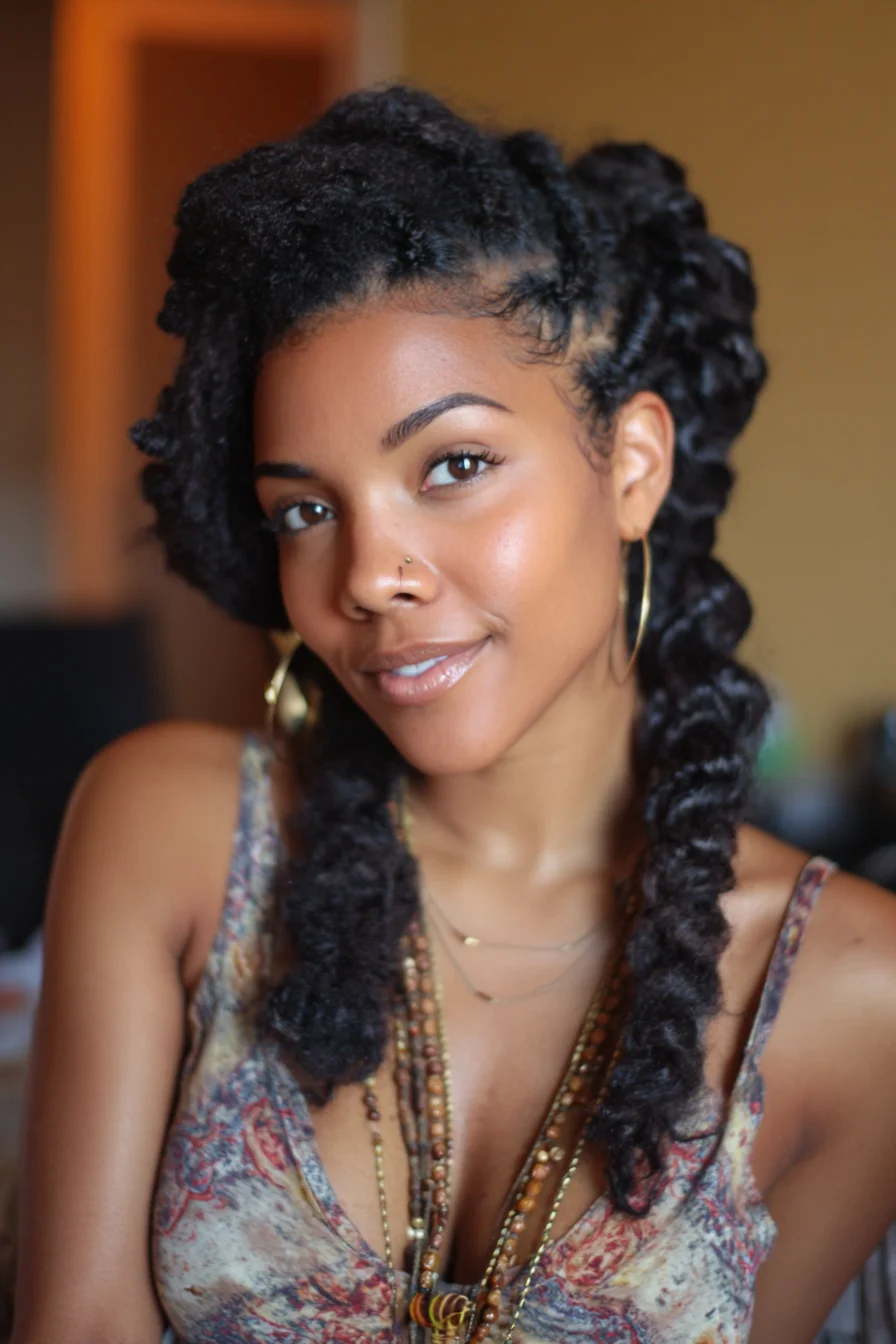 Chunky Two-Strand Twists on Natural Hair with Defined Edges
