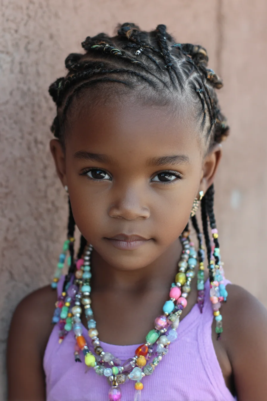 Cornrow Micro-Braids with Beaded Ends — Youth Protective Style