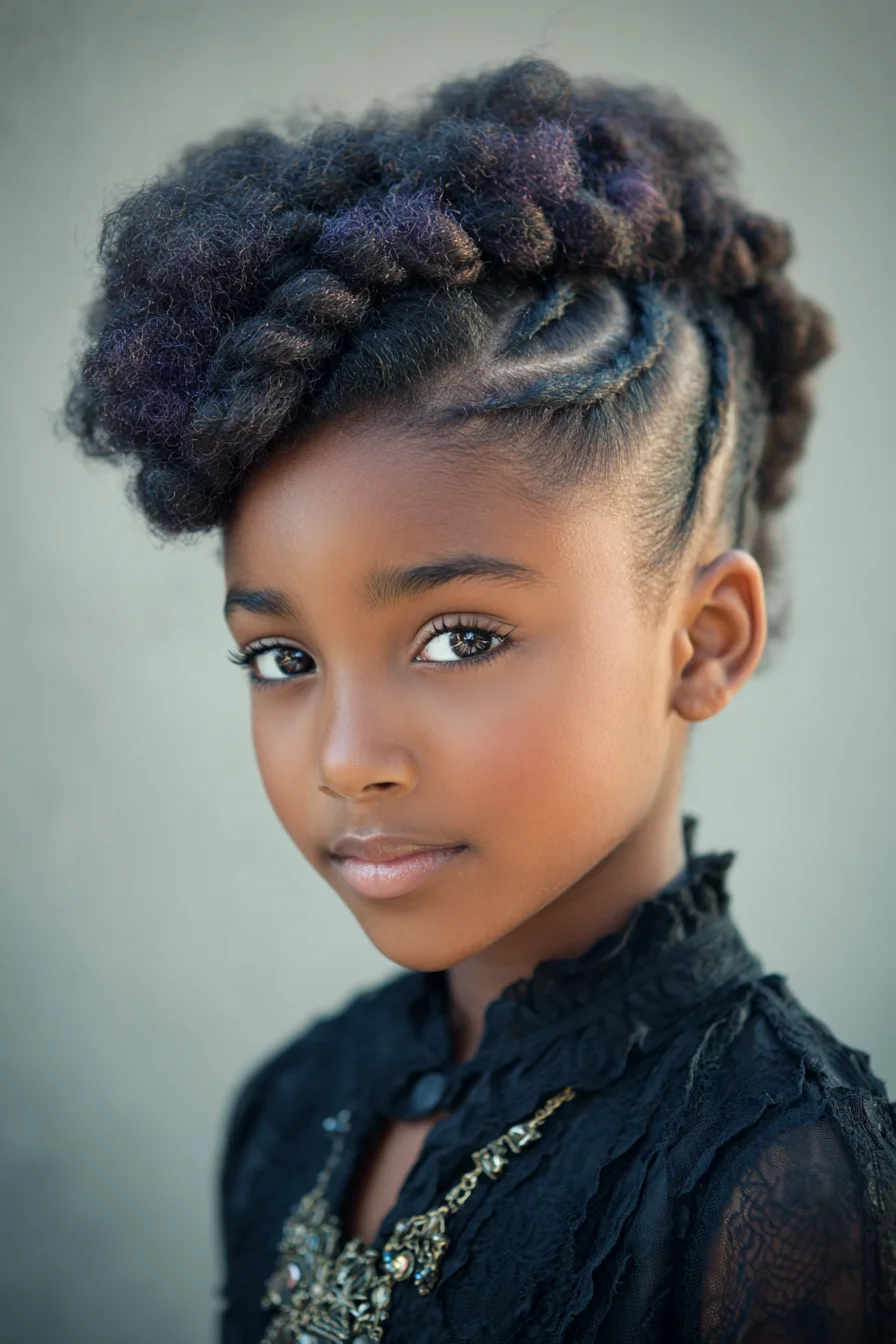 Cornrow Sides with Twisted Pompadour Updo — Natural/Kinky Hair Styling