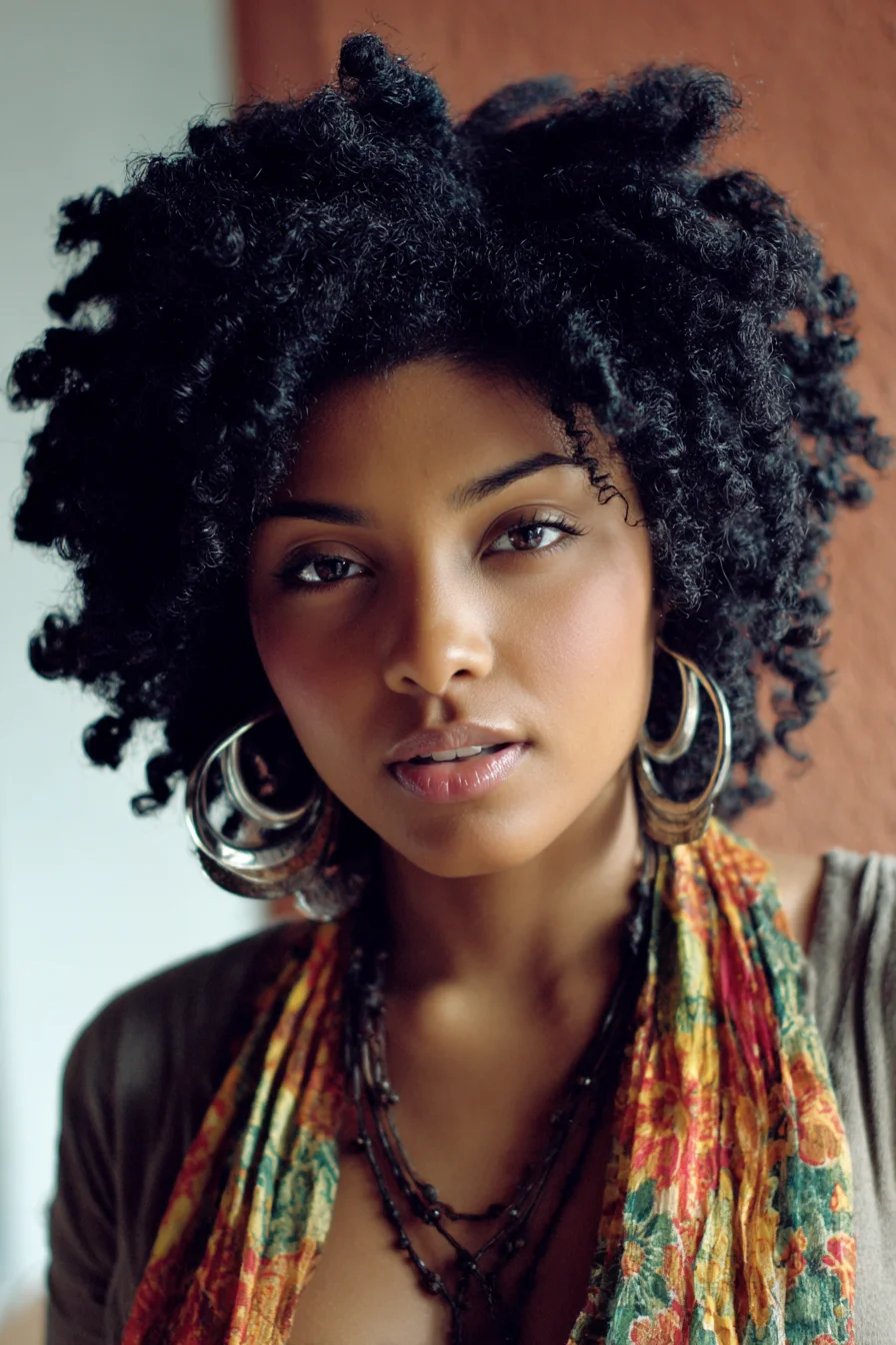 Defined Twist-Out Afro for Coily Natural Hair