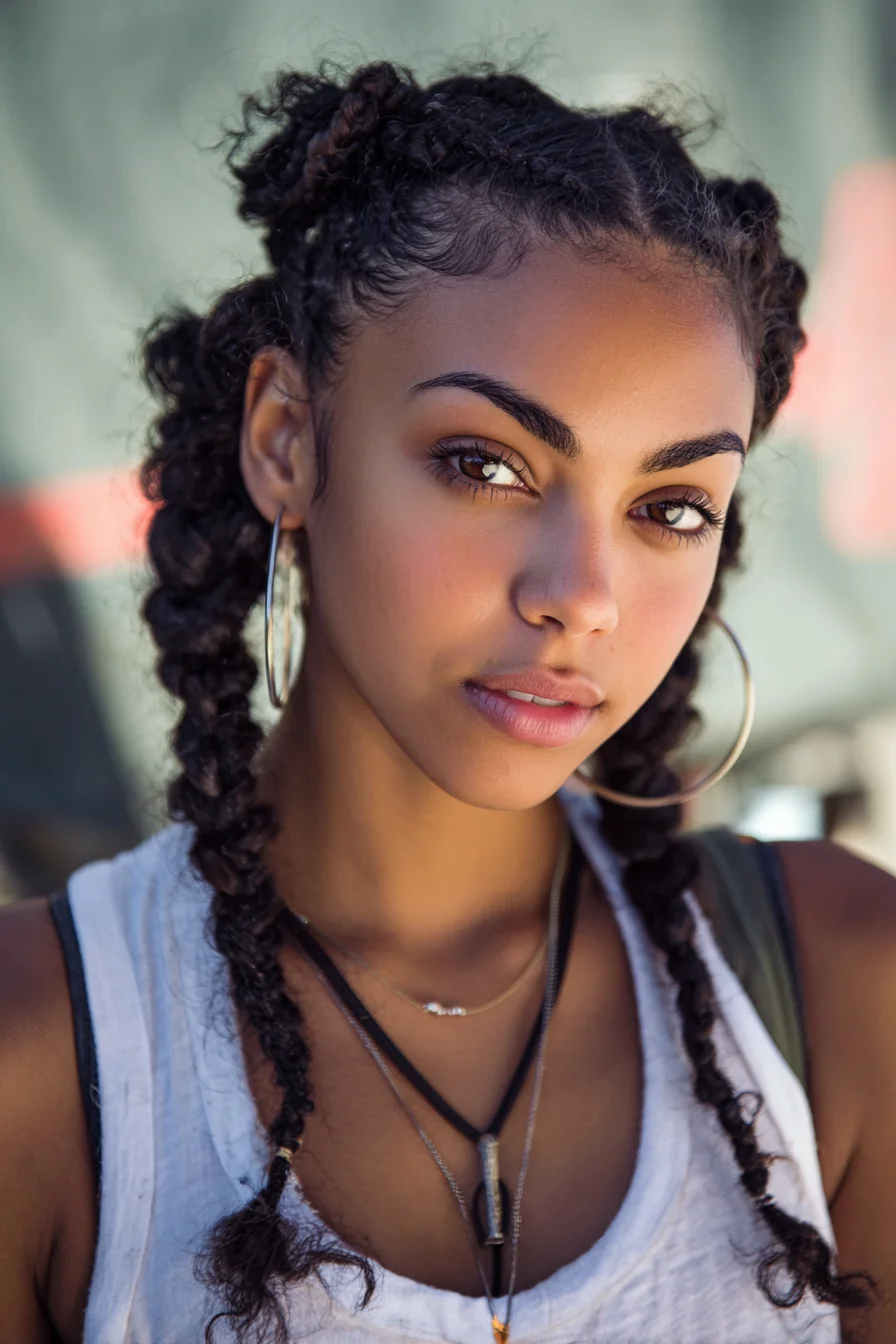Double Boxer Cornrow Braids for Curly & Coily Hair