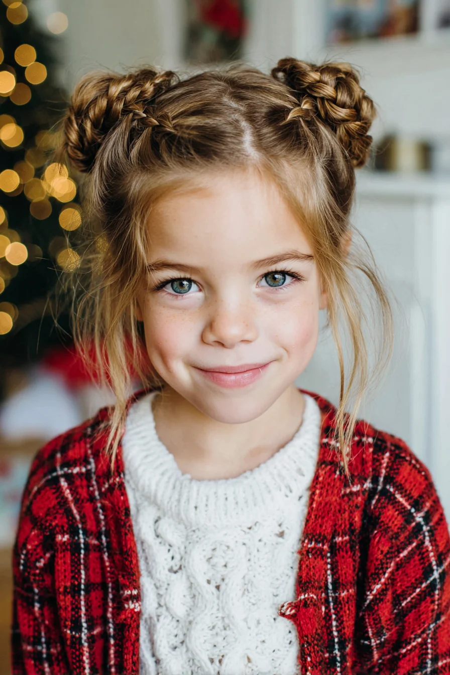 Double Braided Space Buns — Twin Braided Buns for Short to Medium Hair