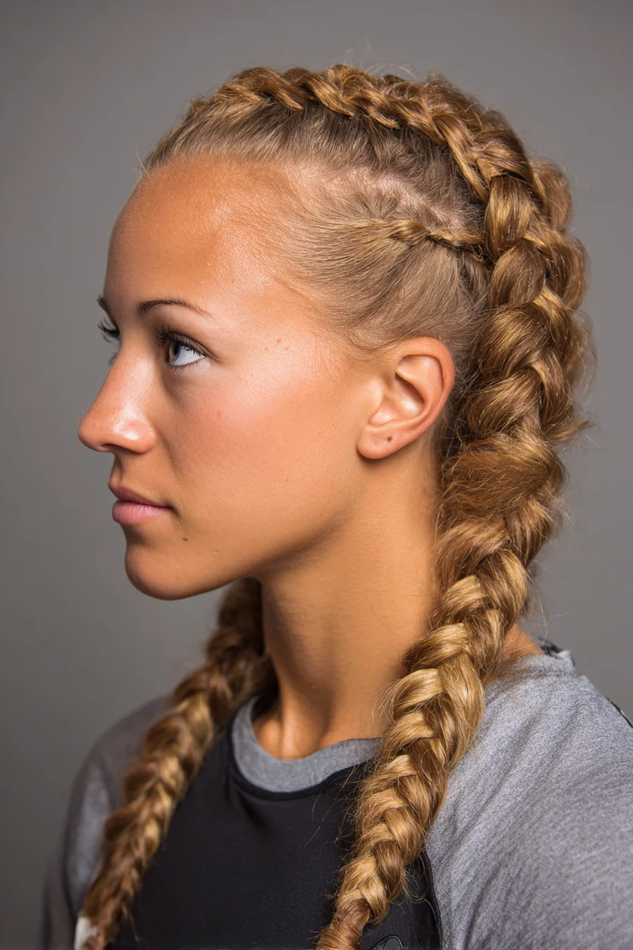 Double Dutch (Boxer) Braids — Tight Center-Part Long Braids for Sporty Styling