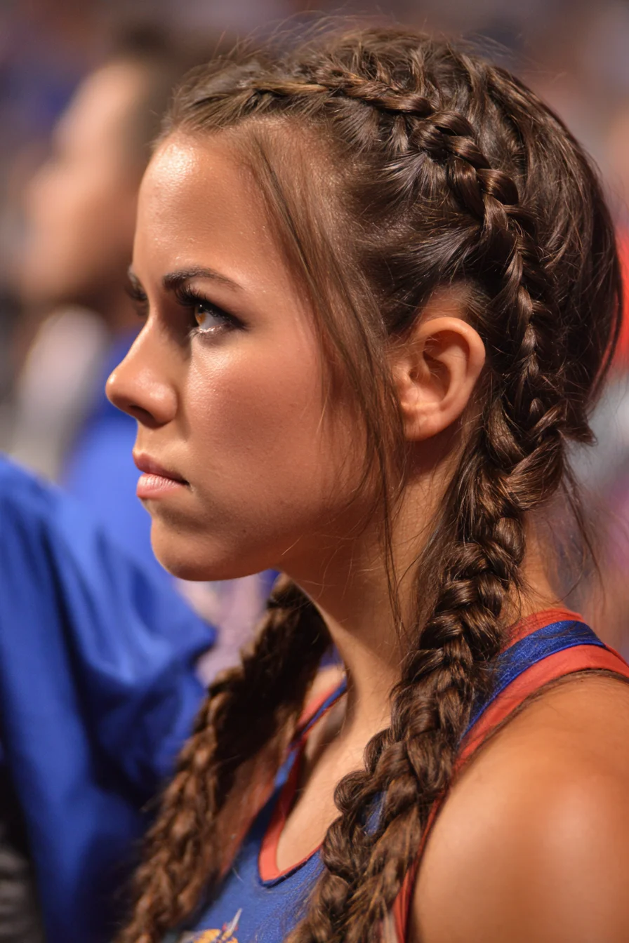 Double Dutch (Boxer) Braids — Tight Center-Parted Sporty Braided Style