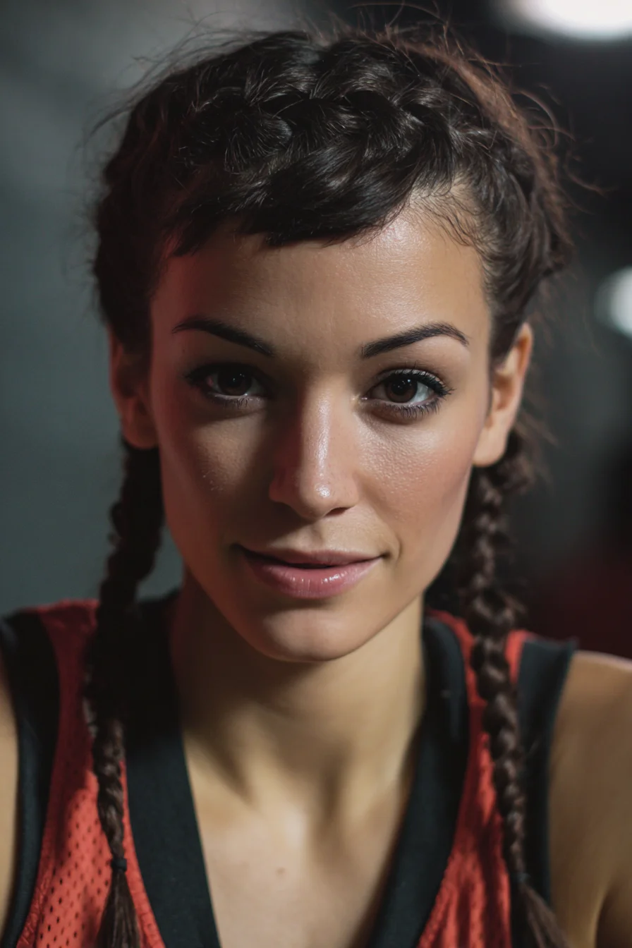 Double Dutch (Boxer) Braids with Braided Fringe — Sleek Sporty Braided Hairstyle