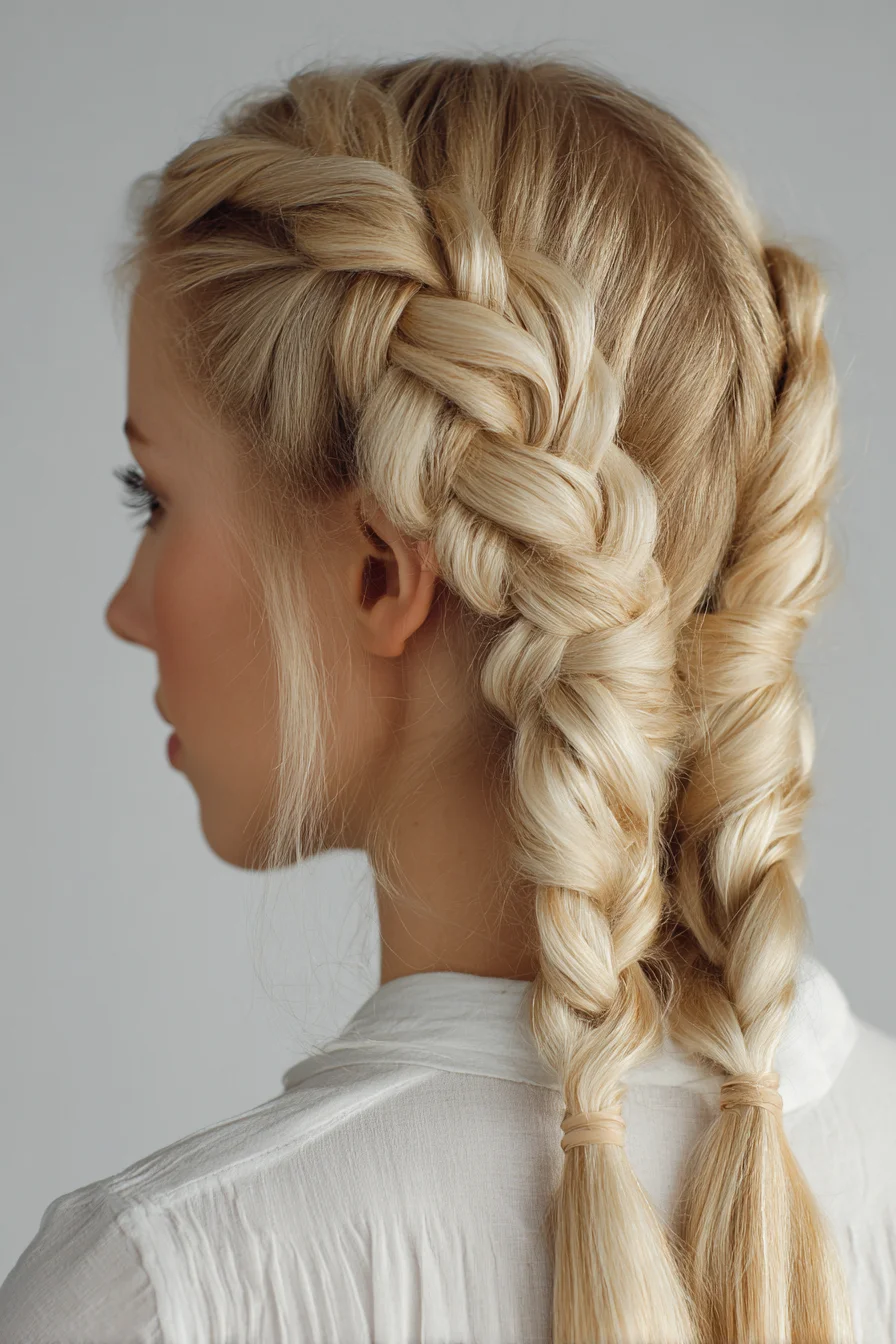 Double Dutch Braids: Chunky Braided Pigtails for Medium-Long Hair