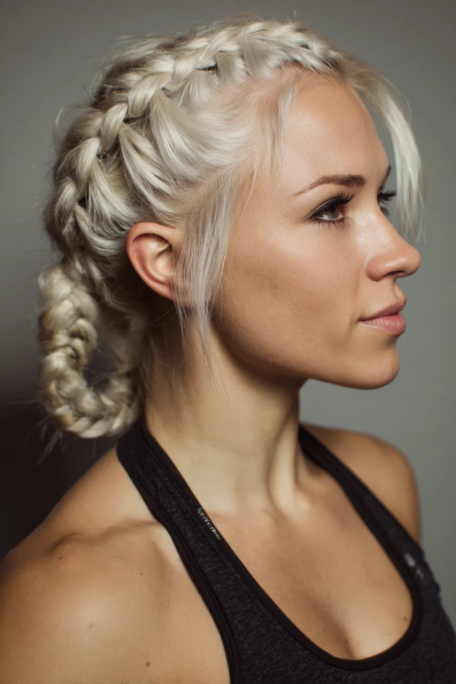 Double Dutch Braids Into Low Braided Loop — Textured Braided Updo