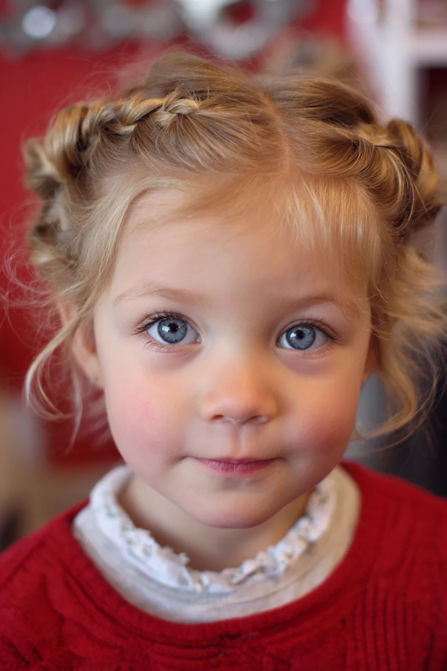 Double Dutch Braids into Messy Side Buns — Kids Fine-to-Medium Hair
