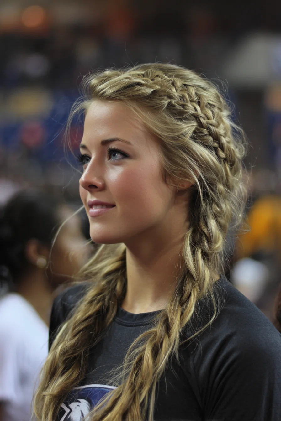 Double Dutch Braids with Loose Textured Ends