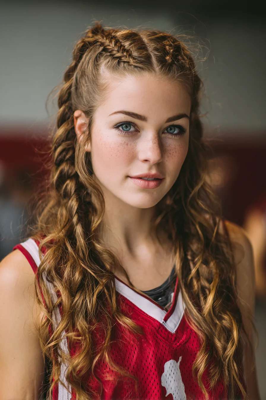 Double Dutch Braids with Loose Textured Waves — Half‑Up Braided Hairstyle