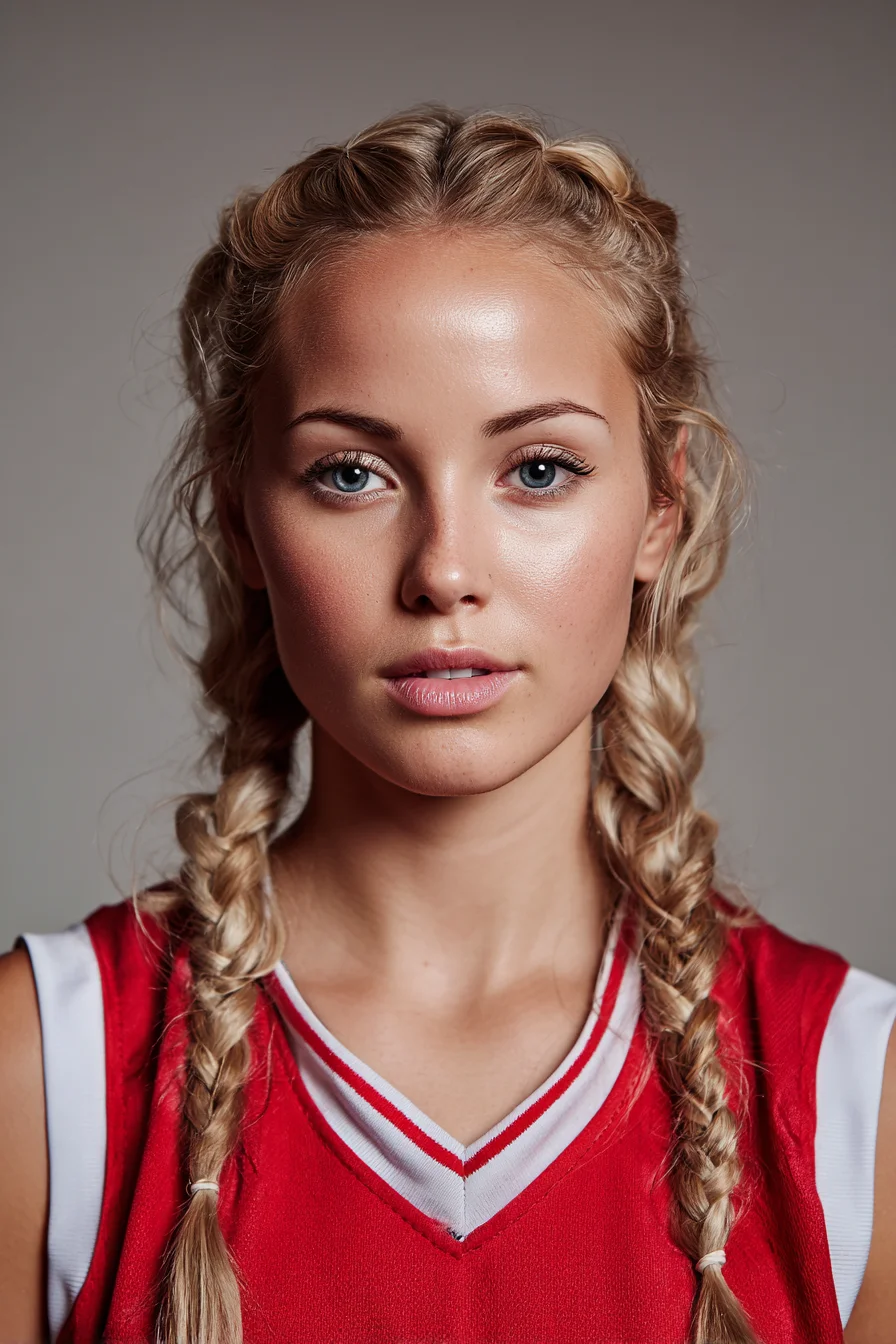 Double Dutch Braids with Pancaked Texture — Sporty Two-Braid Hairstyle