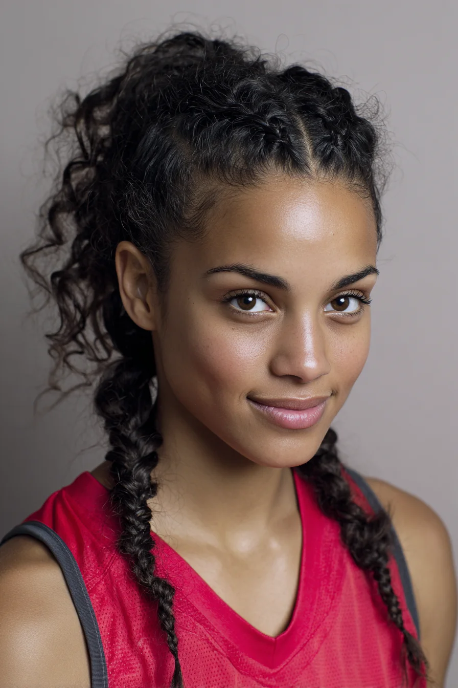 Double Dutch Cornrow Braids for Curly Hair