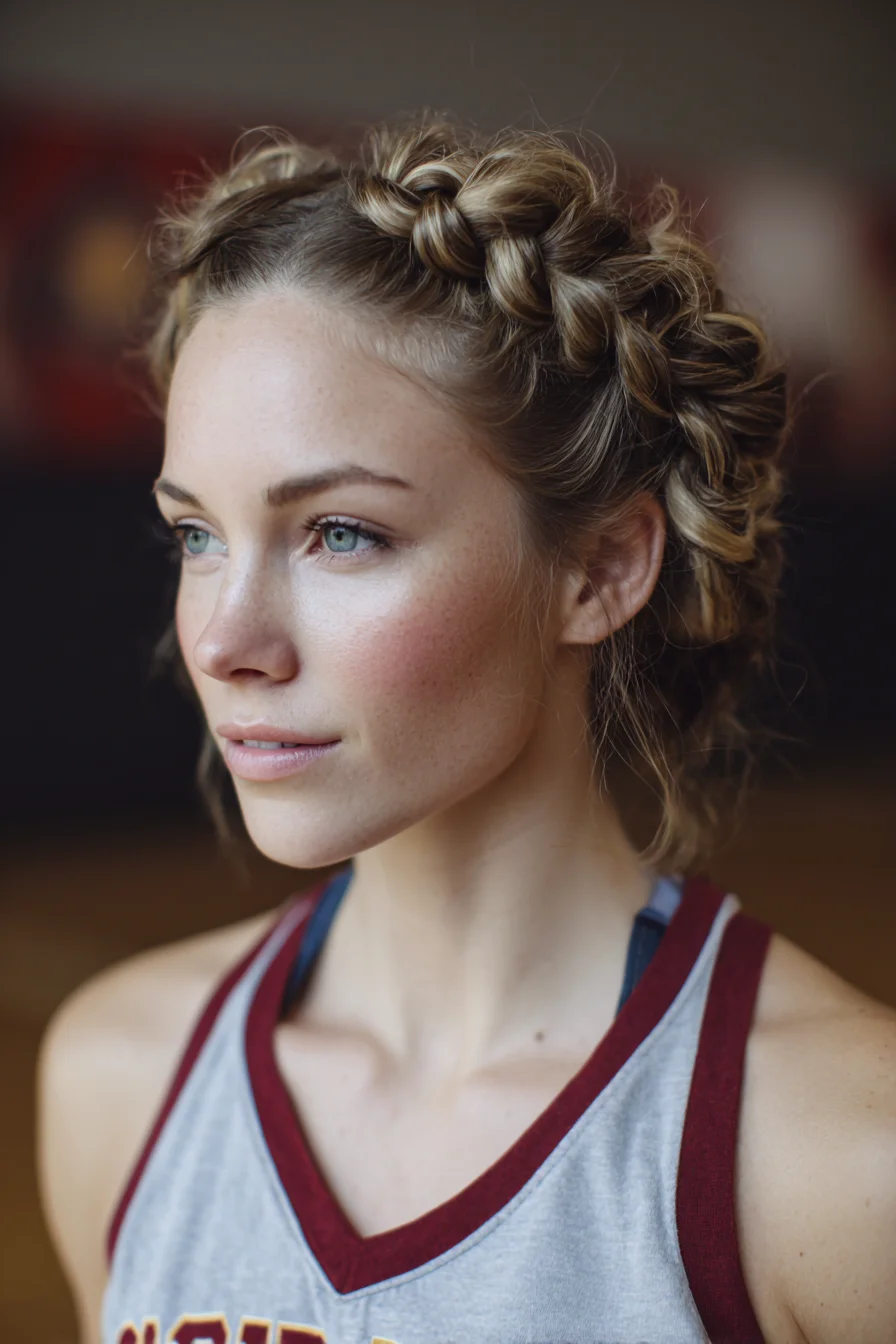 Double Dutch Crown Braid Updo - Textured Braided Crown for Medium to Thick Hair