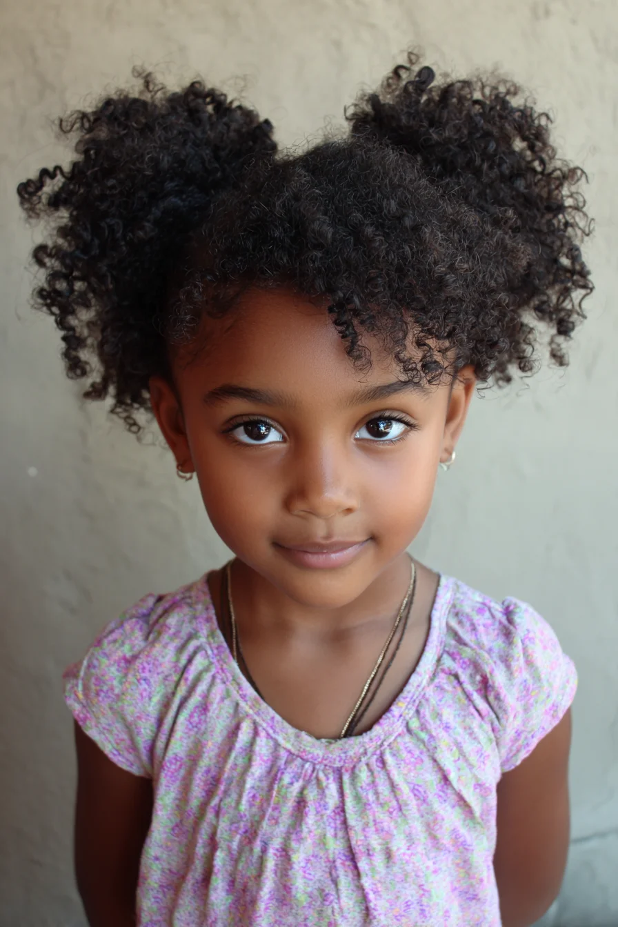 Double High Puffs — Natural Curly Puff Ponytails for 3B–4C Hair