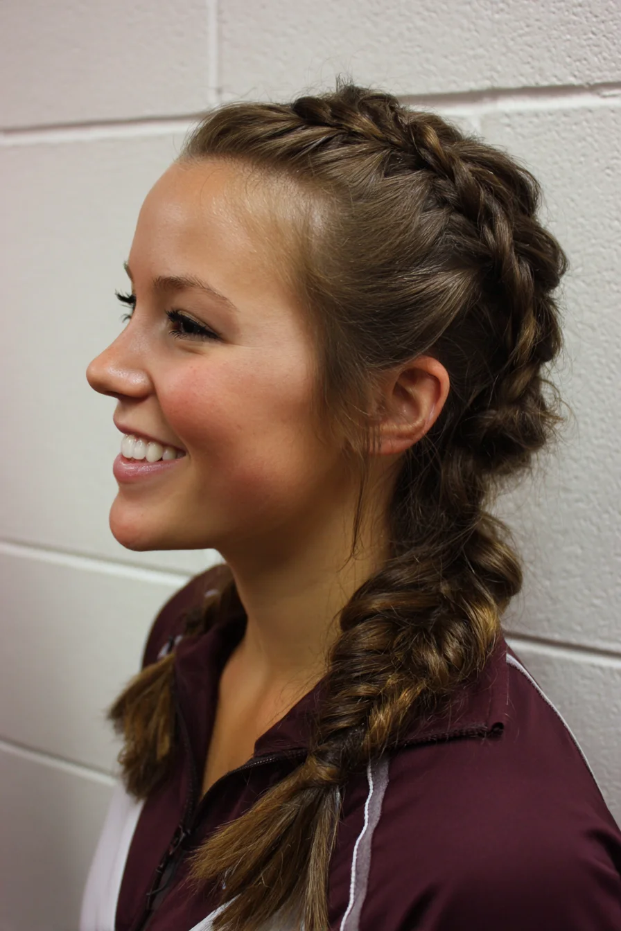 Dutch Crown into Loose Fishtail Braid — Textured Braided Updo for Medium to Long Hair