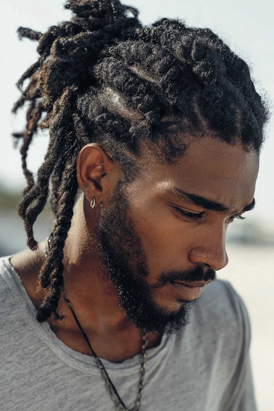 Half-Up Chunky Two-Strand Twists for Coily and Natural Hair